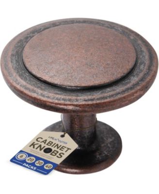 6pcs 1-1/4″ Kitchen Cabinet Knobs, Oil Rubbed Bronze Zinc Alloy Drawer Pulls, Rust-Proof Handles with Screws