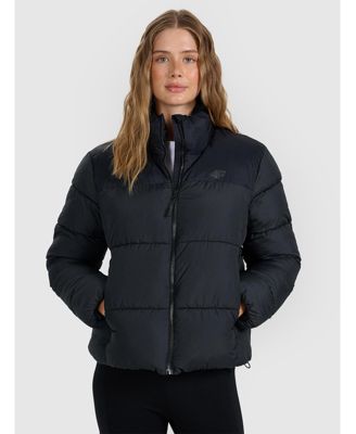 Women's padded jacket with synthetic filling - black
