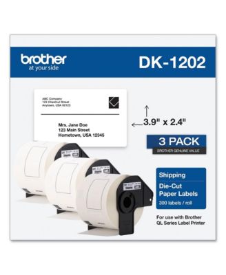 DK12023PK 2.4 in. x 3.9 in. Die-Cut Shipping Labels - White (3/Pack