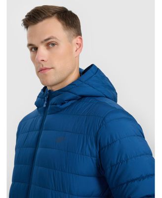 Men's down jacket with synthetic filling - navy blue