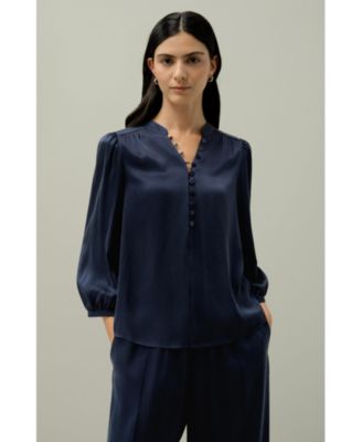 Women's X Melissa Murrell Silk Suede V-Neck Blouse