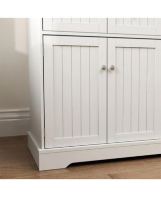 Cat Litter Box Enclosure with Drawers in White