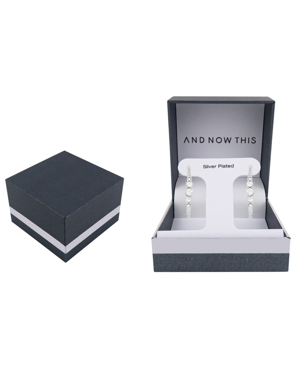 And Now This Crystal Post C Hoop Earrings