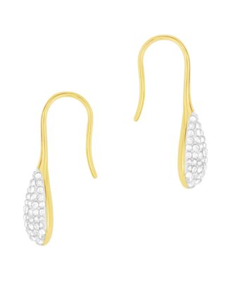 Crystal Paved Drop Wire Hook Earrings