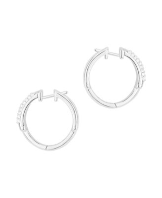 Crystal Bypass Hinged Hoop Earrings