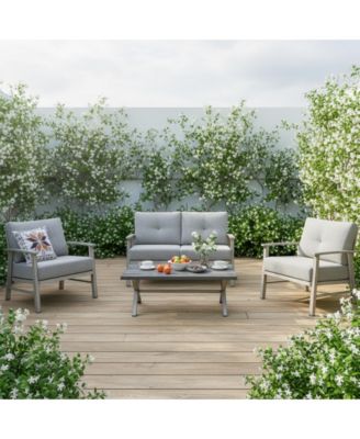 Mondawe 5-piece Aluminum Patio Conversation Set with Loveseat