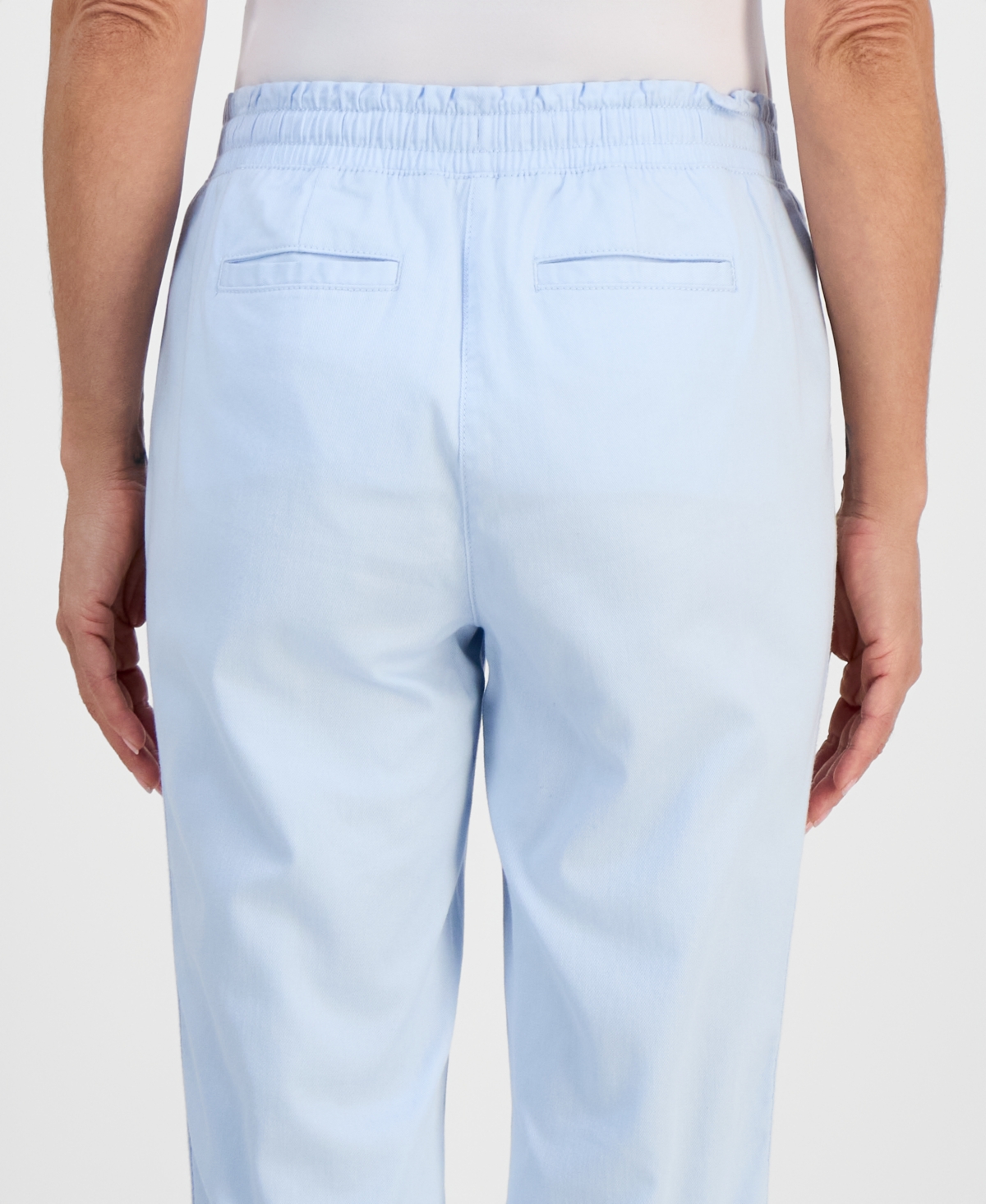 Style & Co Petite Twill-Tape Tapered Pull-On Pants, Macy's Exclusive