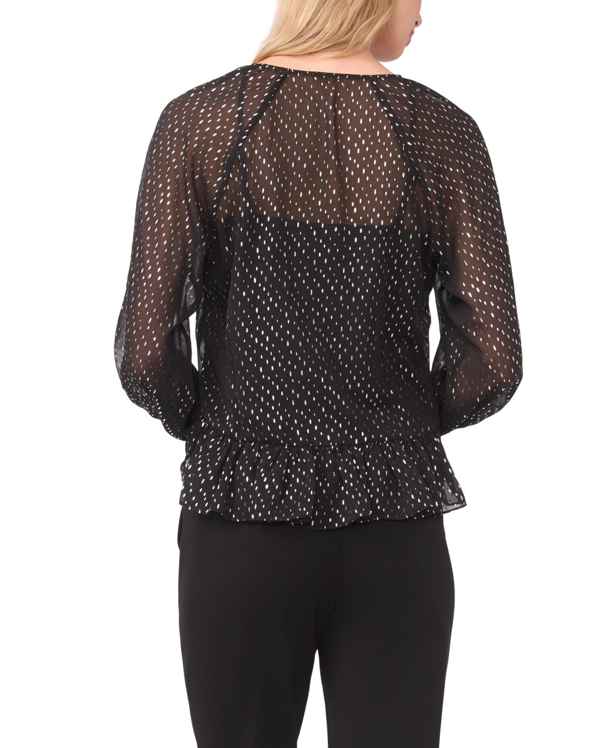 Vince Camuto Women's Ruffle Front Long Sleeve Top