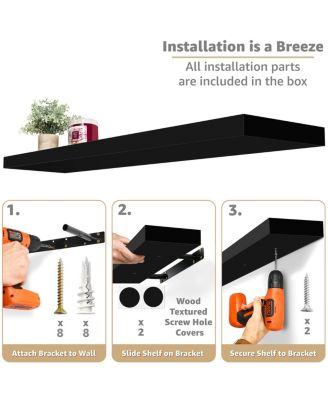 3-Pack 35-Inch Floating Wall Shelves