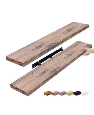 2 Pack 48 Inch Wall Mounted Floating Shelves - for Bedroom, Kitchen, Living Room, Bathroom Shelves, Farmhouse Home Decor