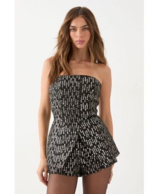 Women's Premium Sequin Boucle Bandeau Playsuit