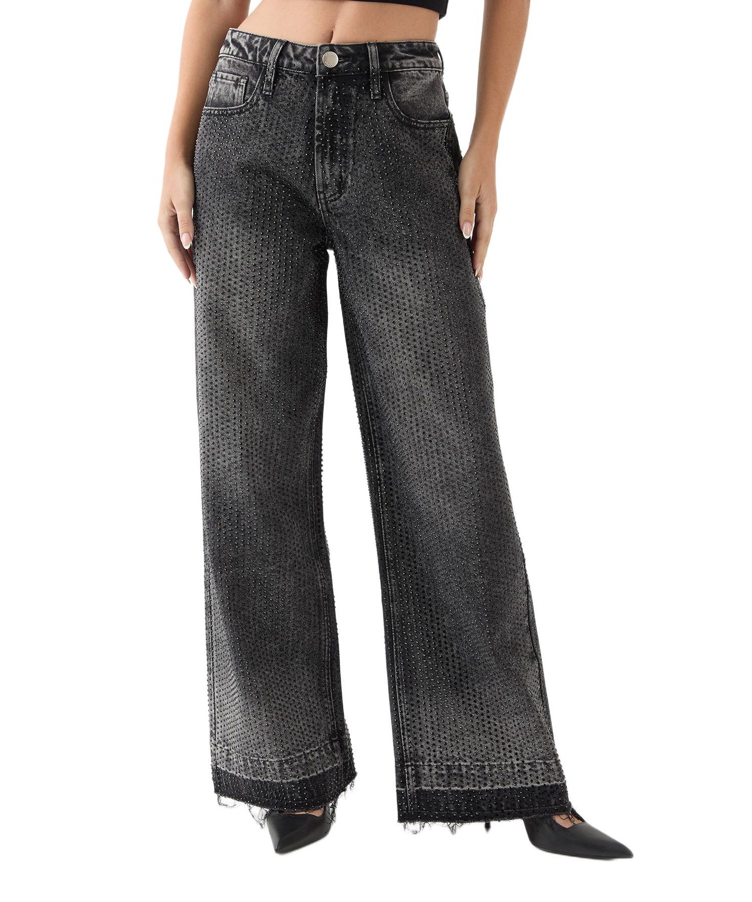 Women's Diamante Embellished Straight Leg Jeans