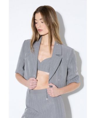 Women's Premium Embellished Cropped Blazer