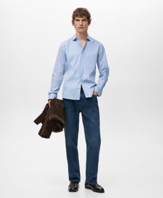 Men's Regular Fit Striped Cotton Shirt