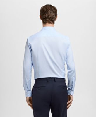 Men's Slim-Fit Micro-Print Twill Dress Shirt