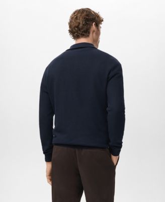 Men's Zipper Collar Microstructure Sweater