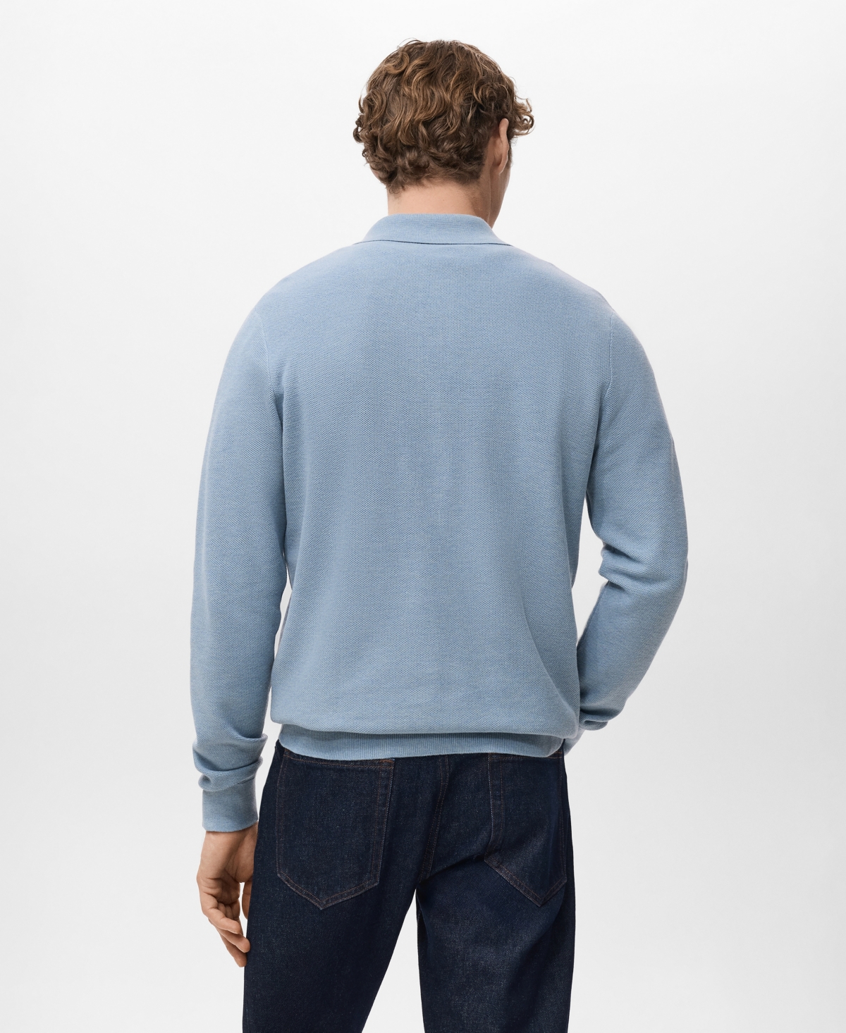 Mango Men's Micro-Structured Cotton Polo Shirt