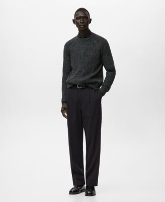 Men's Wool-Blend Rib-Knit Sweater