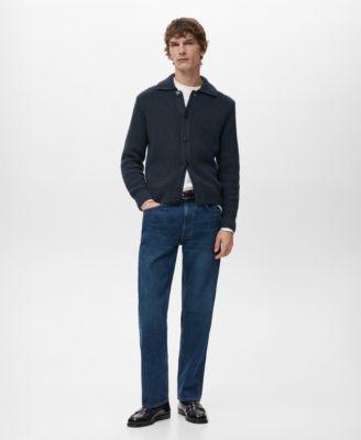 Men's Structured Wool-Blend Cardigan