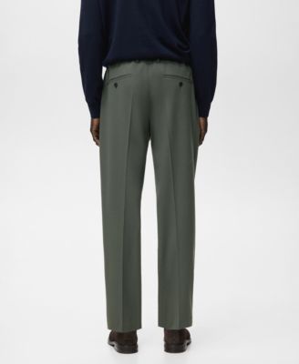 Men's Regular Fit Cord Pleated Pants