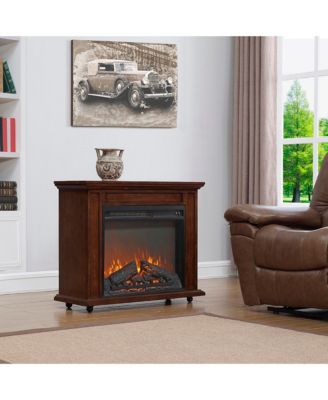 23 inch Electric Fireplace Insert Heater with Log Set & Realistic Flame, Overheating Protection without Control