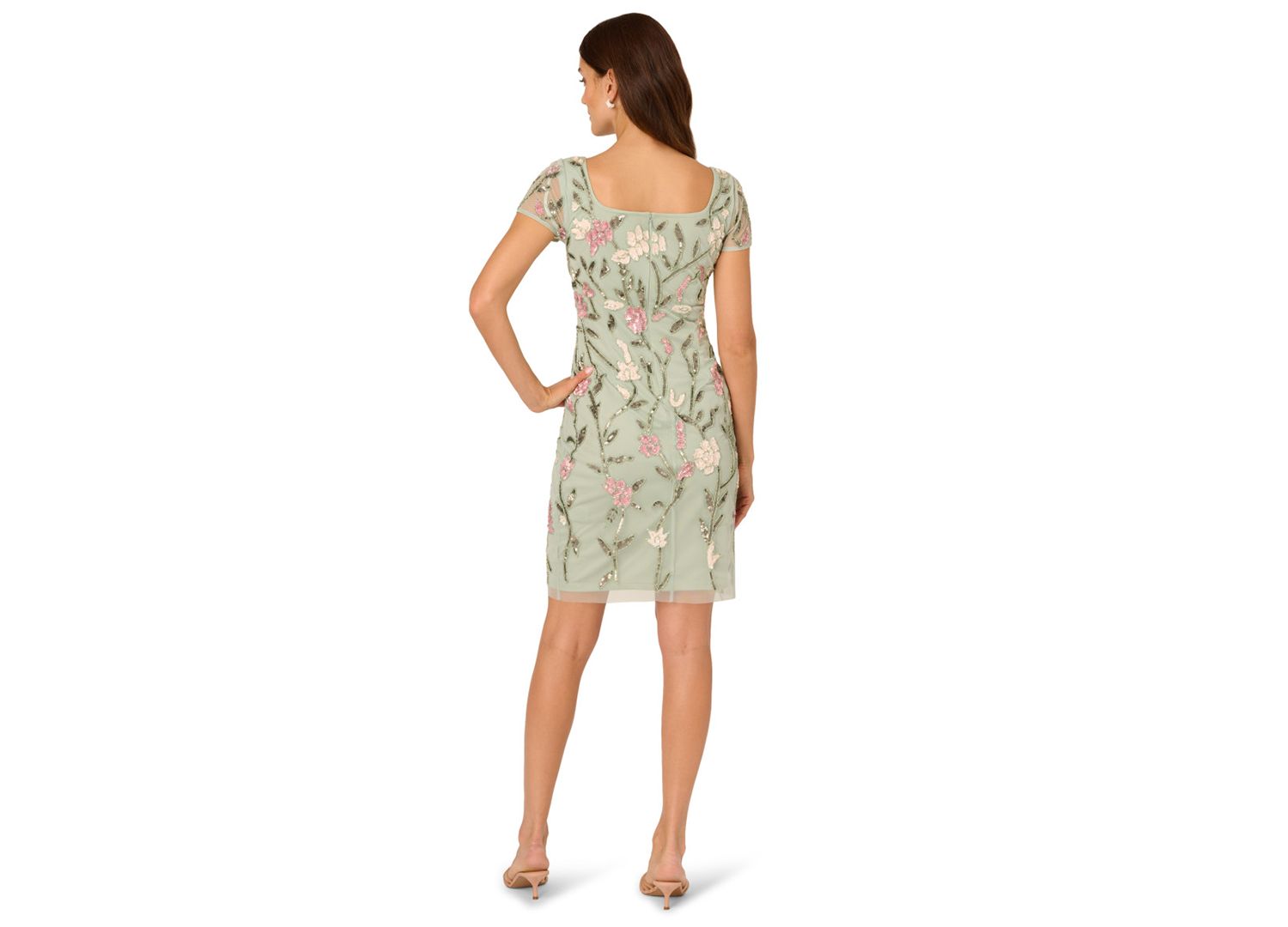 Women's Square Neck Beaded Dress