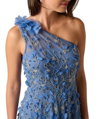 Women's One-Shoulder Beaded Ball Gown