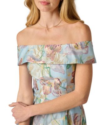 Women's Off-The-Shoulder Ankle Midi Dress