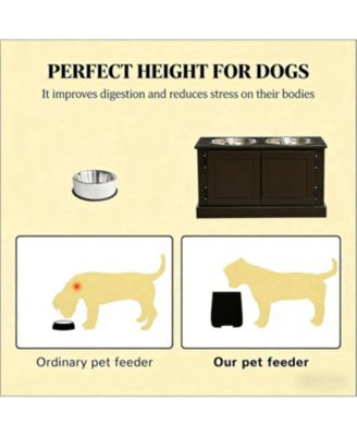 Dog Bowls Elevated Feeding Station in Brown