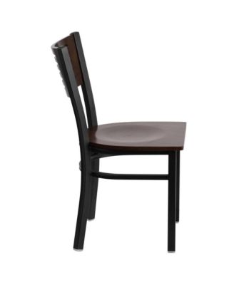 Decorative Slat Back Metal Restaurant Dining Chair