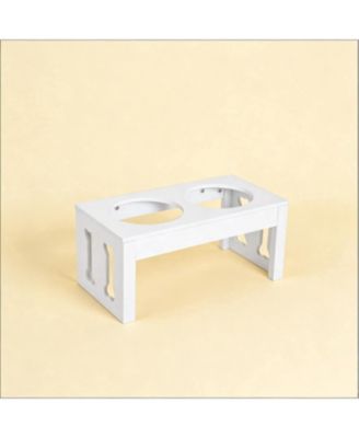 Dog Bowls Elevated Feeding Station in White