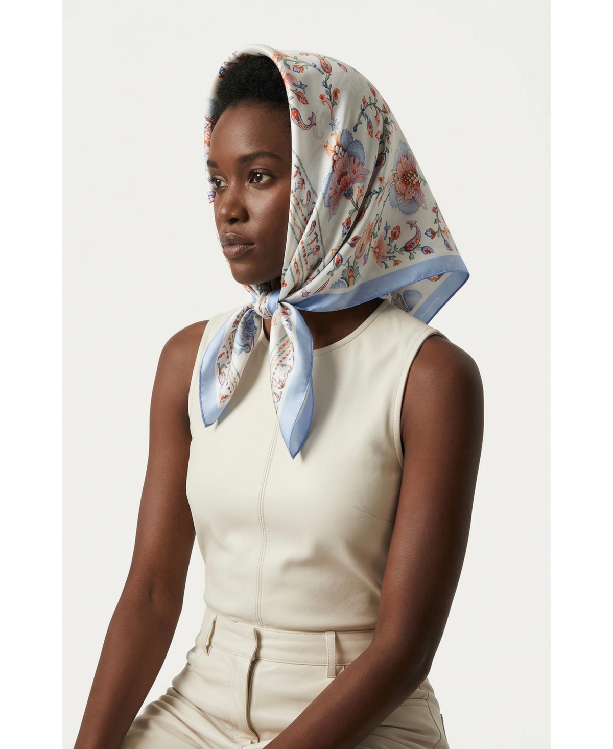 Jessie Zhao New York Women's Baroque Blossom Double Sided Silk Scarf