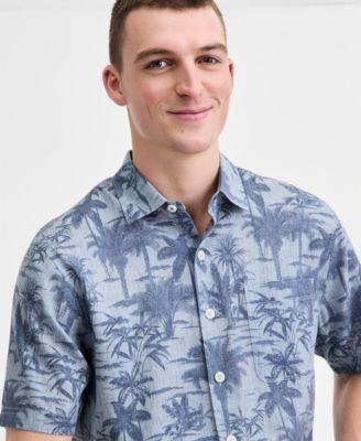 Men's Sand Desert Moody Tropical Short-Sleeve Shirt