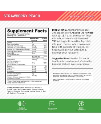 Creatine Monohydrate Plus Powder, Strawberry Peach, 40 Servings