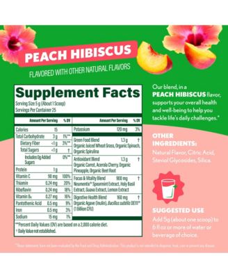 Sweet Greens Superfood Powder, Peach Hibiscus, 25 Servings