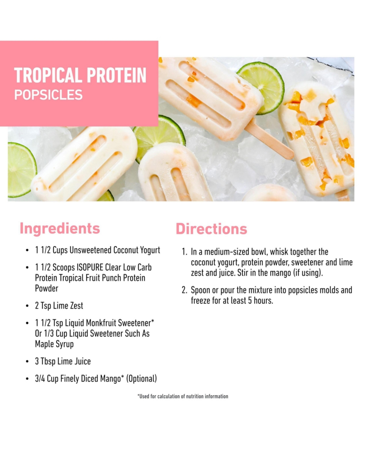 Isopure Clear Low Carb 100% Whey Protein Isolate Powder, Tropical Punch, 20g Protein, About 16 Servings