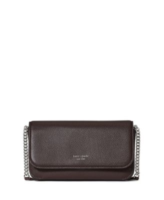 Ava Small Pebbled Leather Flap Chain Wallet
