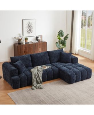 Streamdale  Furniture Chenille L-Shape Sectional Sofa Sleeper Couch