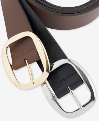 I.N.C International Concepts Centerbar Oval Buckle Leather  display picture 3