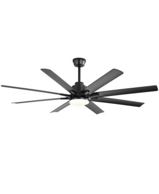 52-inch Modern Exquisite Black 8-Blade Ceiling Fans with Adjustable Led Lights and Intelligent Remote Control