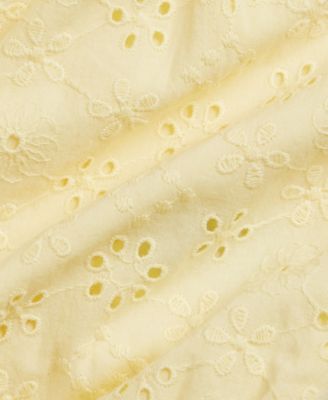 Baby Girls' Eyelet Straight Neck Shortall and Hat, 2-Piece Set