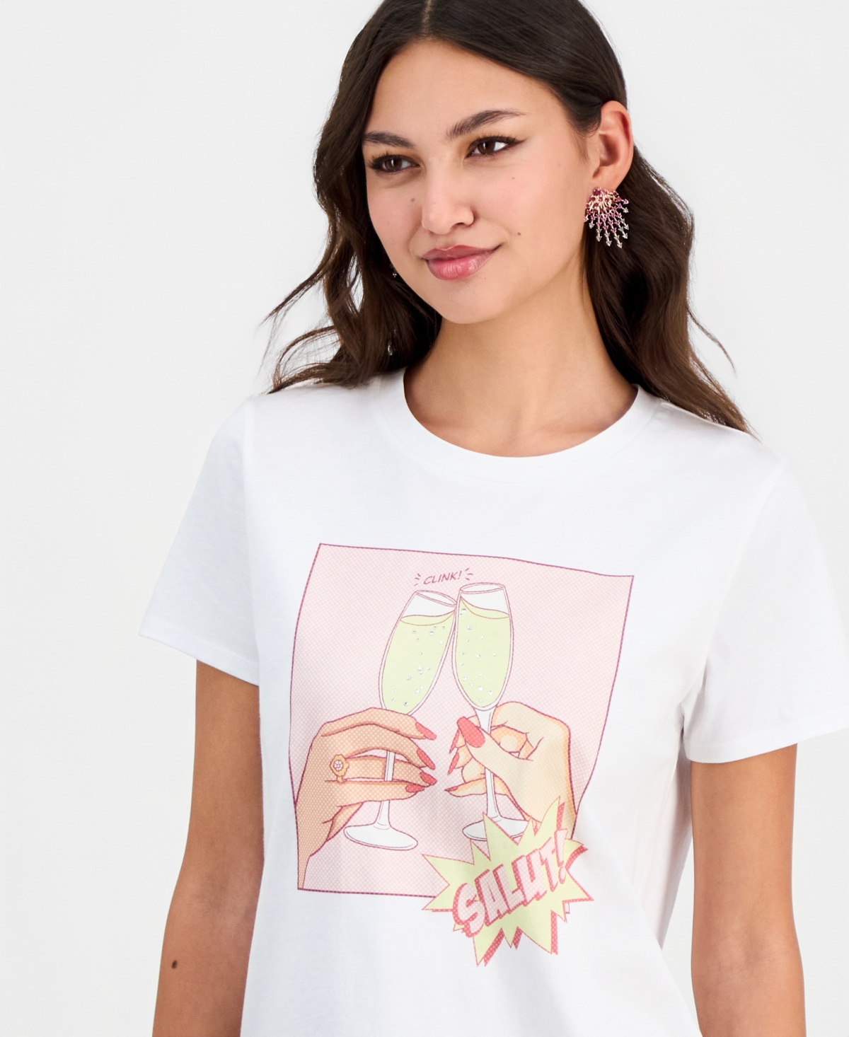 Guess Women's Clink Graphic-Print Short-Sleeve T-Shirt