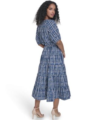 Women's Tiered V-Neck Midi Dress