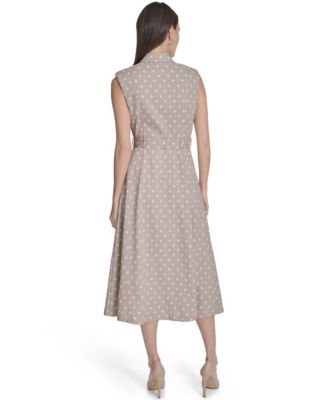 Women's Collared Neck Midi Dress