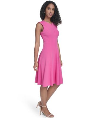 Women's Crepe Fit & Flare Midi Dress
