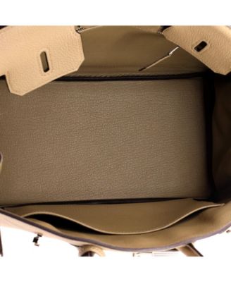 Birkin 25 Handbag Brown Togo with Palladium Hardware