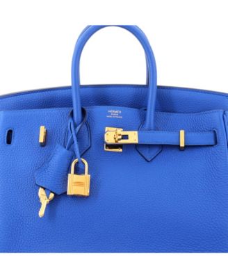Birkin 25 Handbag Blue Togo with Gold Hardware