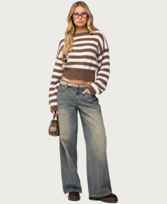 Women's Vintage Washed Low Rise Baggy Jeans