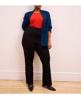 Plus Size Lennox Collarless Ponte Blazer