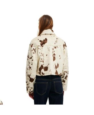 Women's Cow Faux Fur Jacket